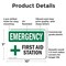 Signmission First Aid Station, 10 in W x Rectangle, Plastic OS-2PACK-EM-P-710-L-10328 - alternate 6